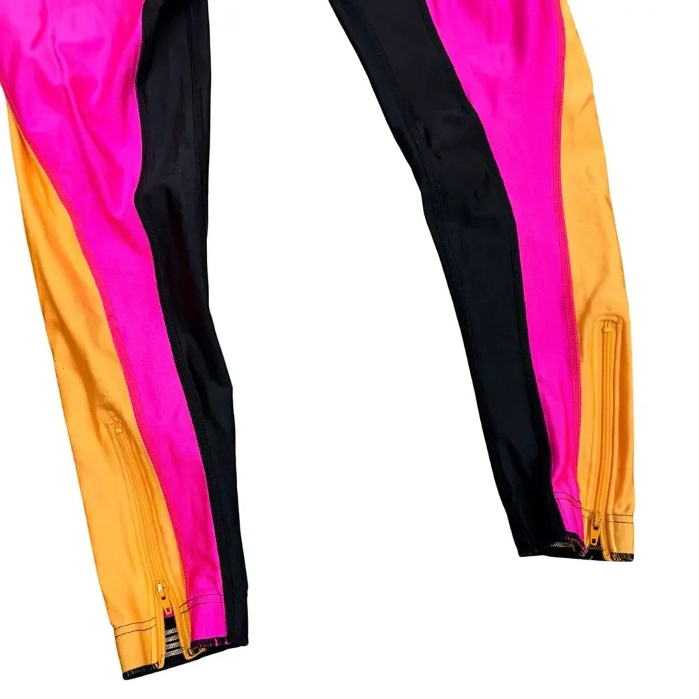 Vintage Nike Pant Pink Orange Black Athletic Work Out Blue Tag 80s Fitted